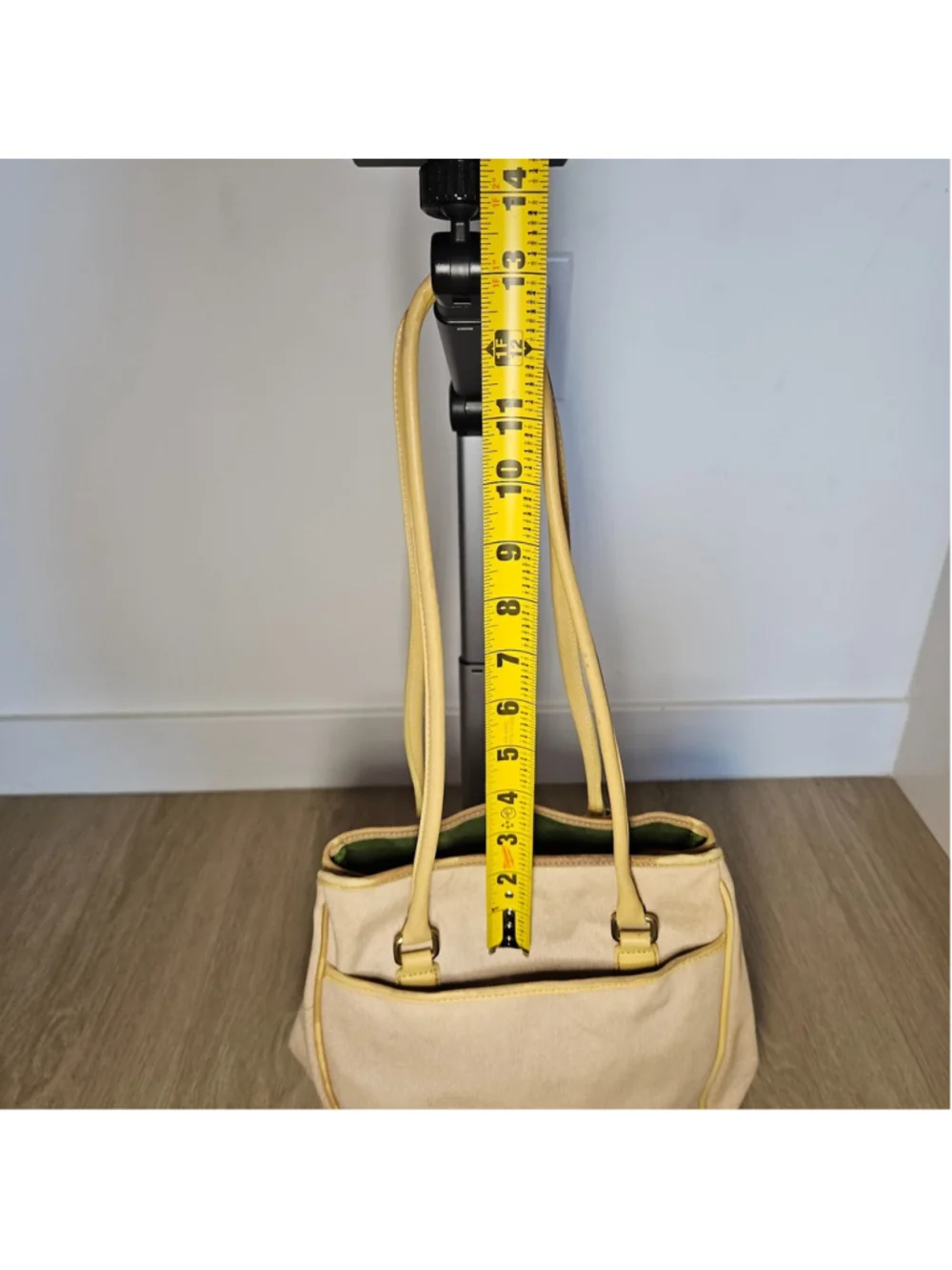 Coach Penelope Canvas Leather Tote Bag Turnlock Ivory Yellow Shoulder Purse 9781